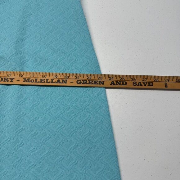 Vtg Mod Dress 16 18 Sleeveless 60s 70s Aqua Blue White Peter Pan Collar As Is - Picture 10 of 13